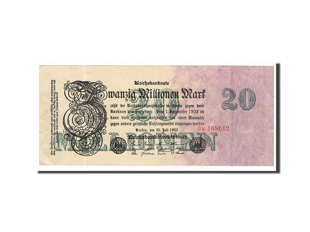 Banknote, Germany, 20 Millionen Mark, 1923, 1923-07-25, AU(55-58)
