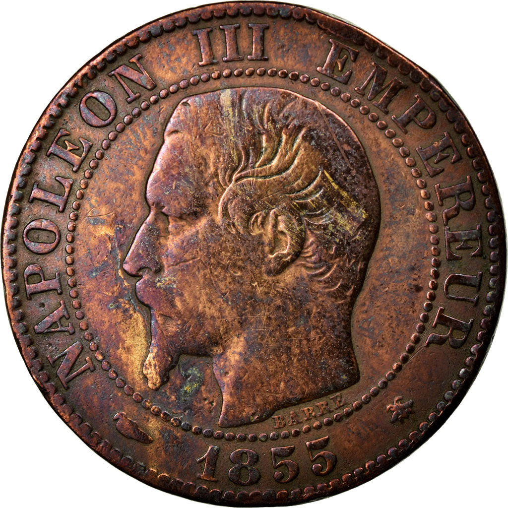 Moneta, Francia, Napoleon III, Napoléon III, 5 Centimes, 1855, Strasbourg, MB