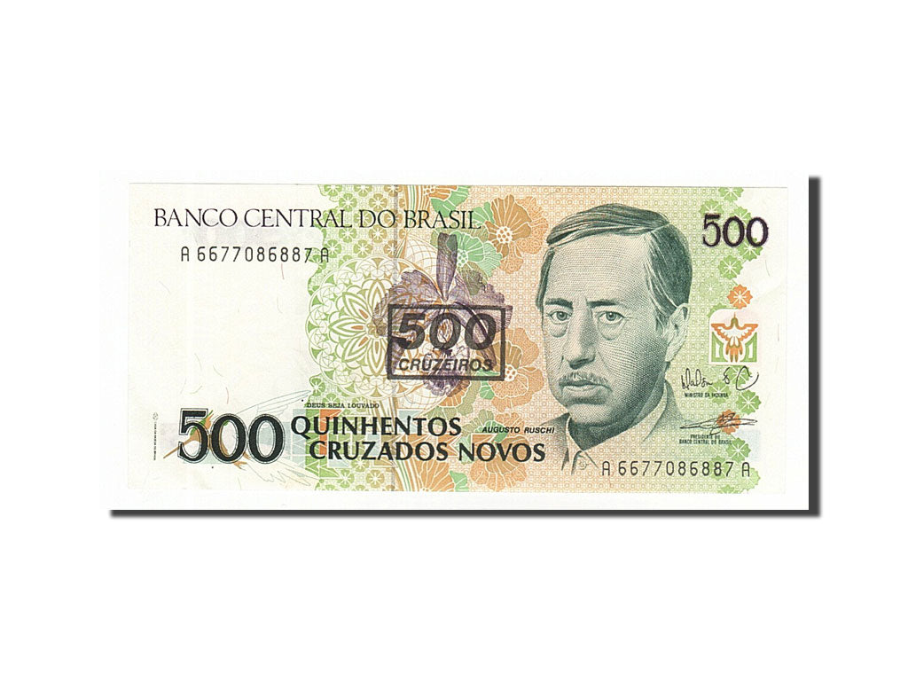 Billet, Brésil, 500 Cruzeiros on 500 Cruzados Novos, 1990, SUP+