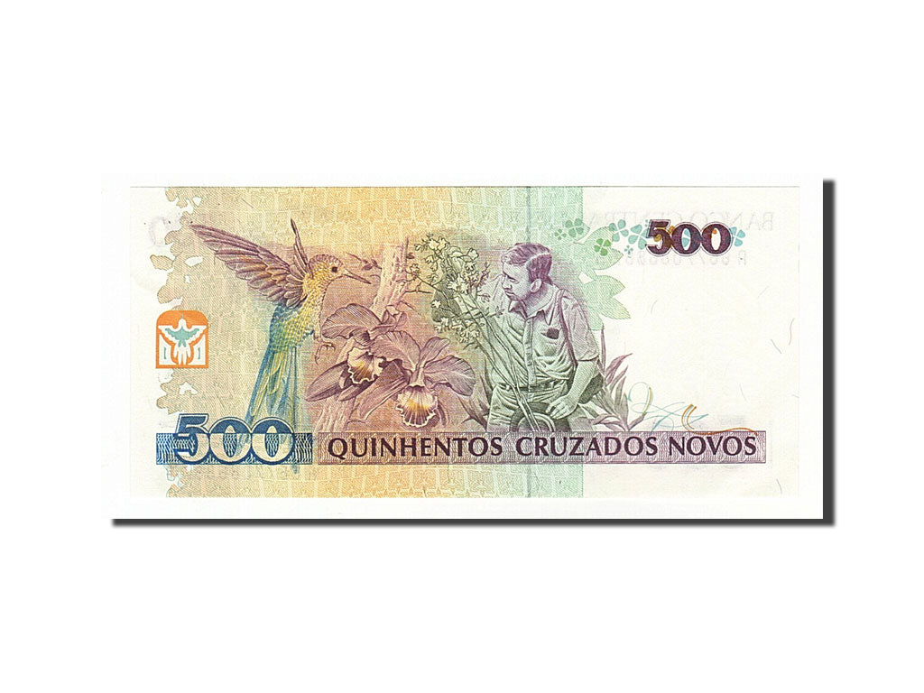 Billet, Brésil, 500 Cruzeiros on 500 Cruzados Novos, 1990, SUP+