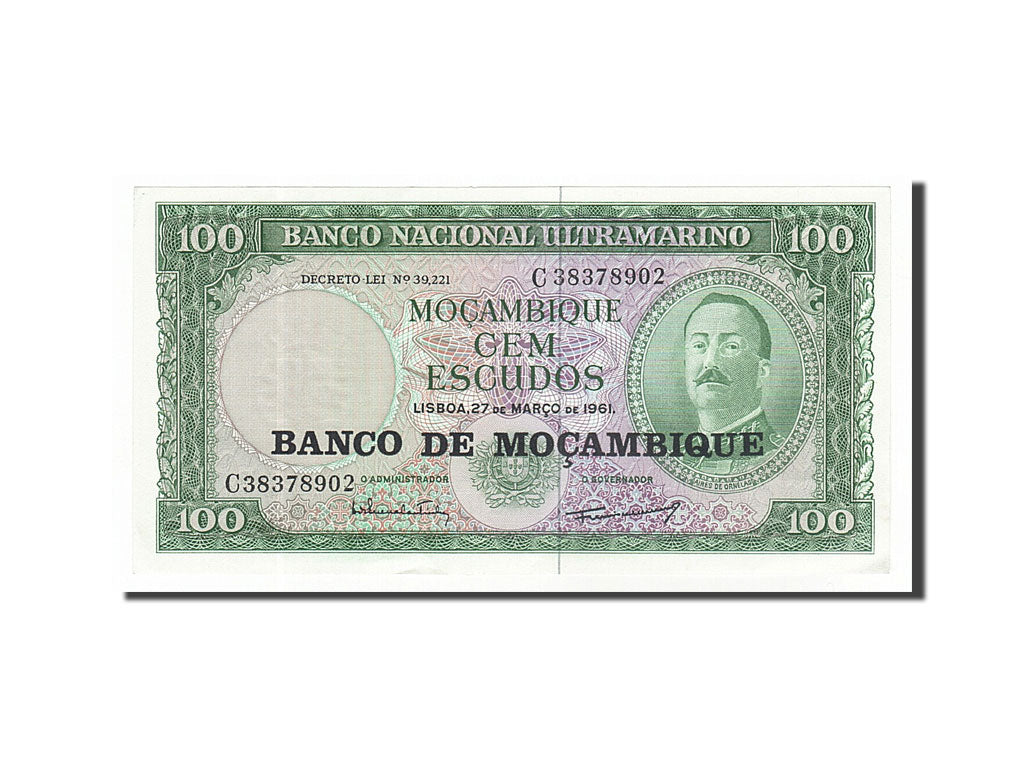 Banknote, Mozambique, 100 Escudos, 1961, 1961-03-27, UNC(60-62)