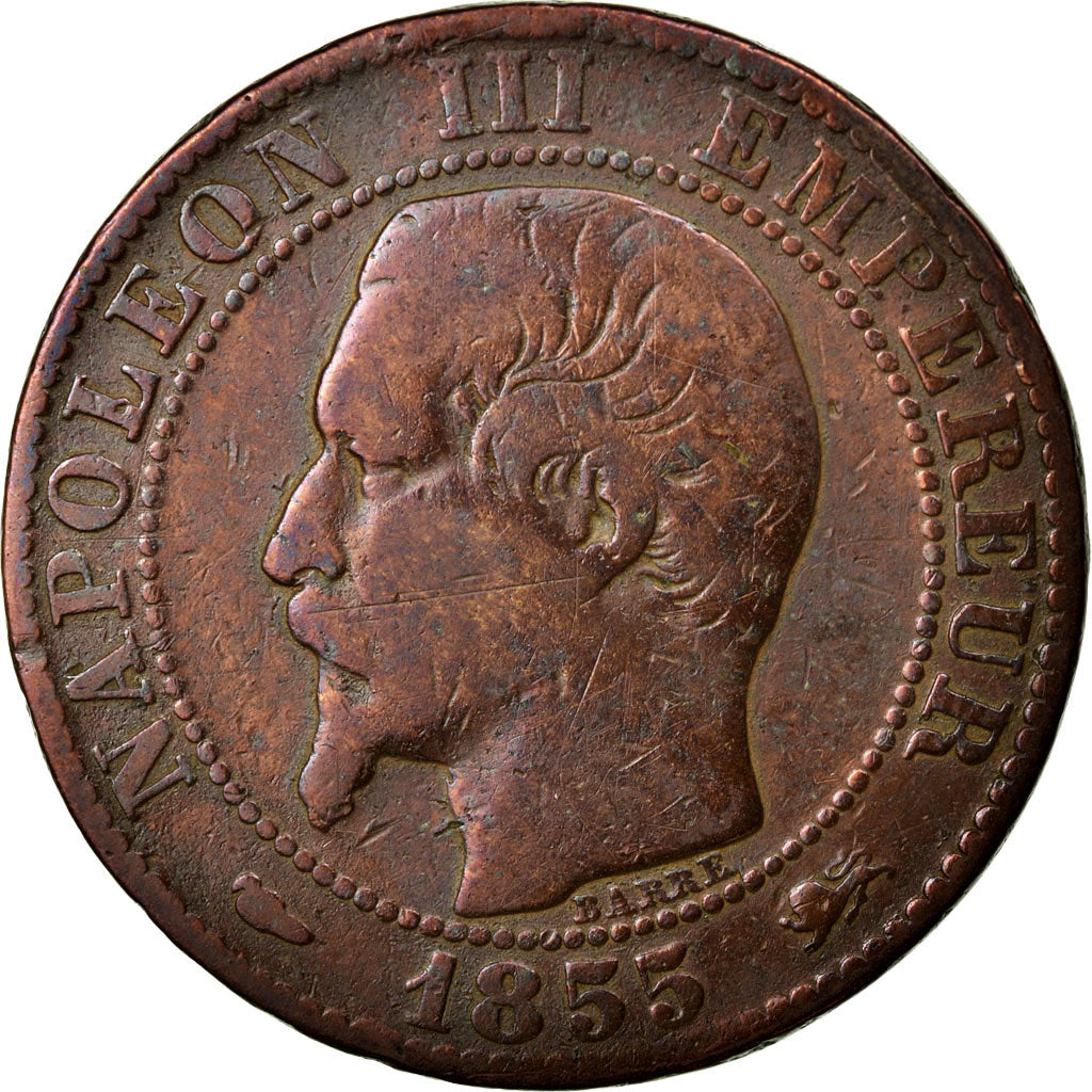 Moneta, Francia, Napoleon III, Napoléon III, 5 Centimes, 1855, Lyon, MB
