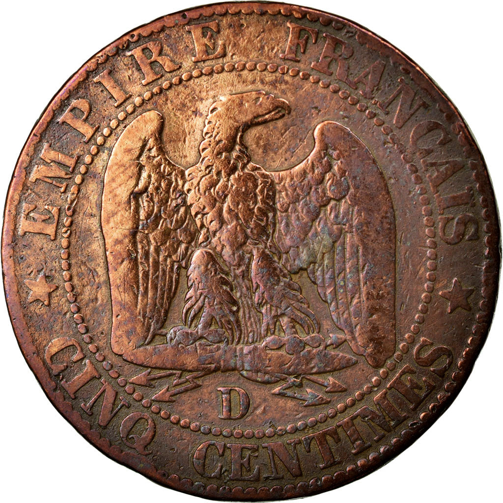 Moneta, Francia, Napoleon III, Napoléon III, 5 Centimes, 1855, Lyon, MB