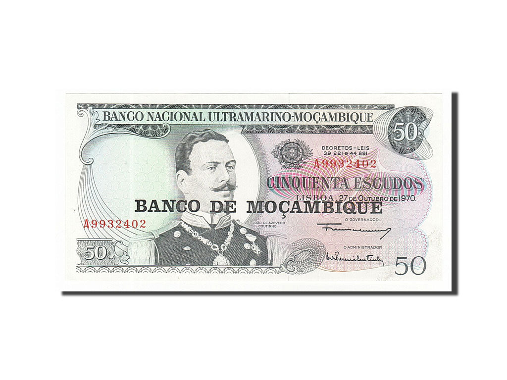 Biljet, Mozambique, 50 Escudos, 1976, SPL