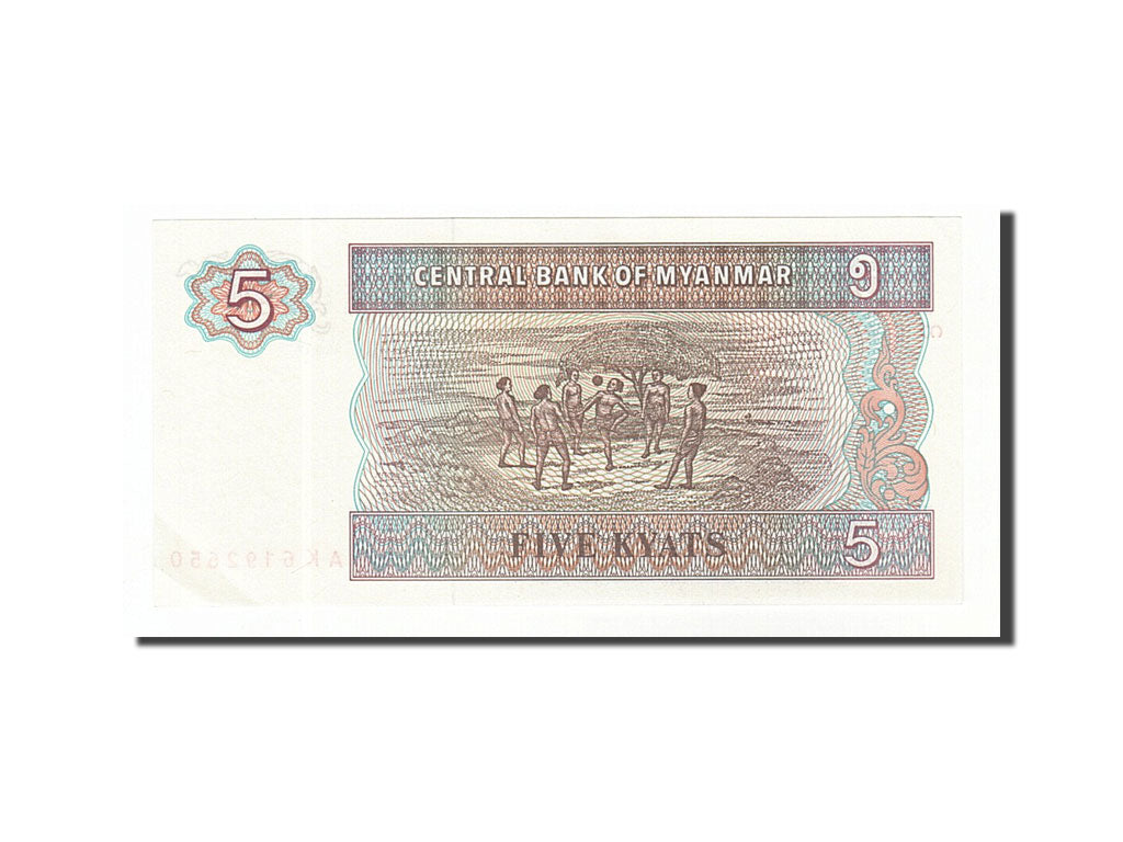 Banknote, Myanmar, 5 Kyats, 1997, UNC(63)