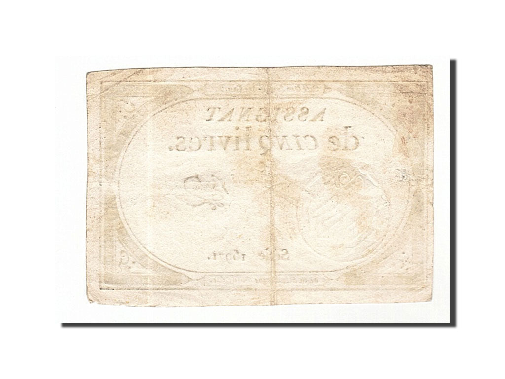 Banknote, France, 5 Livres, 1793, Bot, EF(40-45), KM:A76, Lafaurie:171