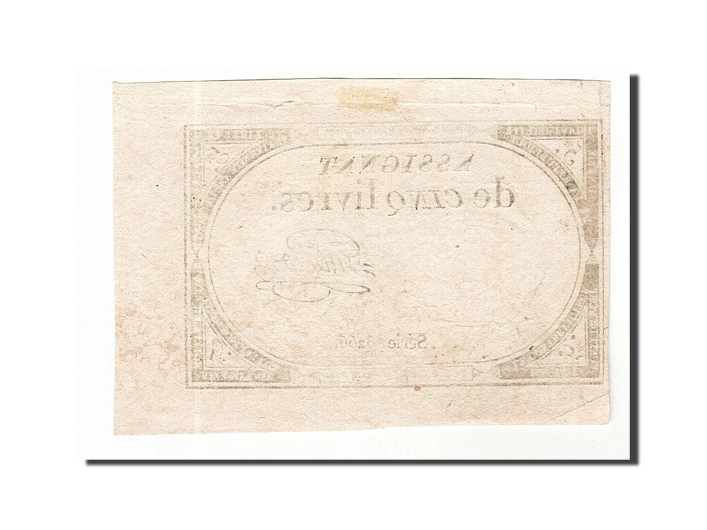 Geldschein, Frankreich, 5 Livres, 1793, Gilliers, VZ, KM:A76, Lafaurie:171