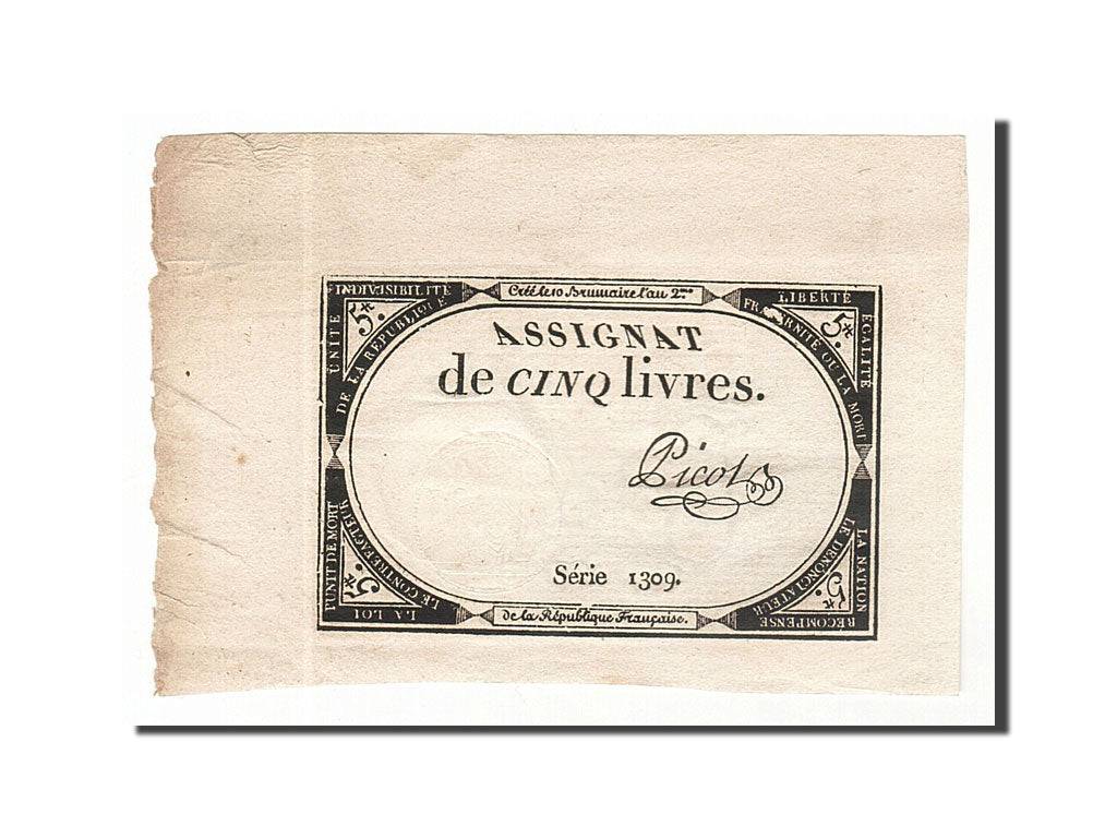 Billete, Francia, 5 Livres, 1793, Picot, EBC, KM:A76, Lafaurie:171