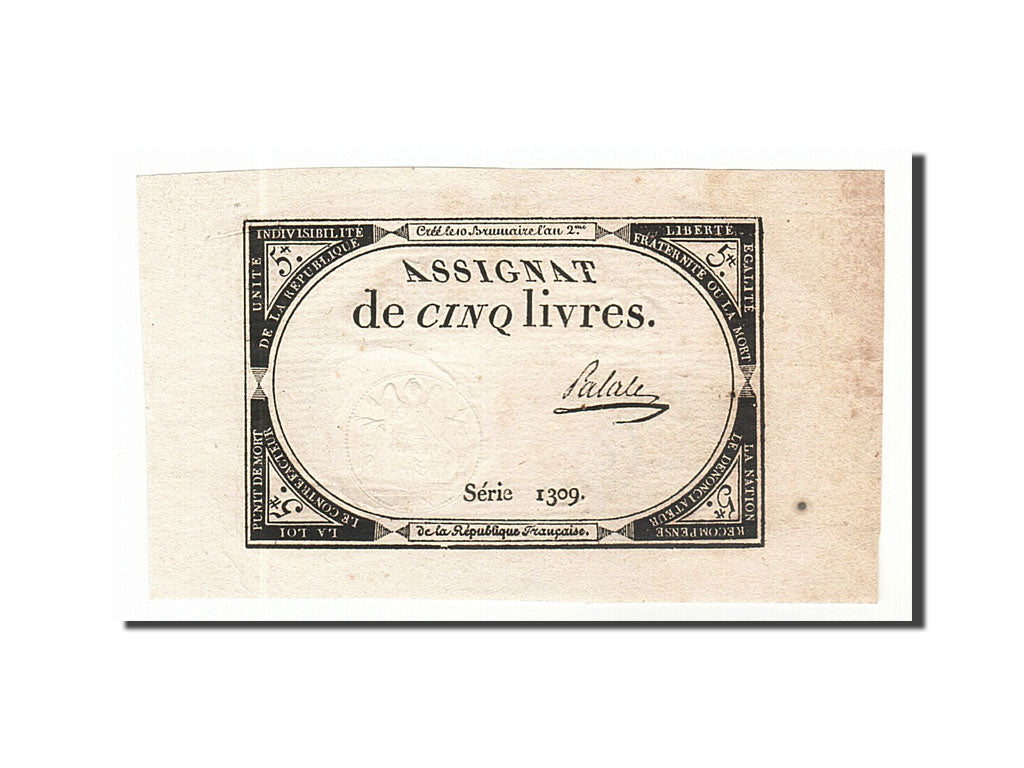 Billete, Francia, 5 Livres, 1793, Palale, EBC, KM:A76, Lafaurie:171