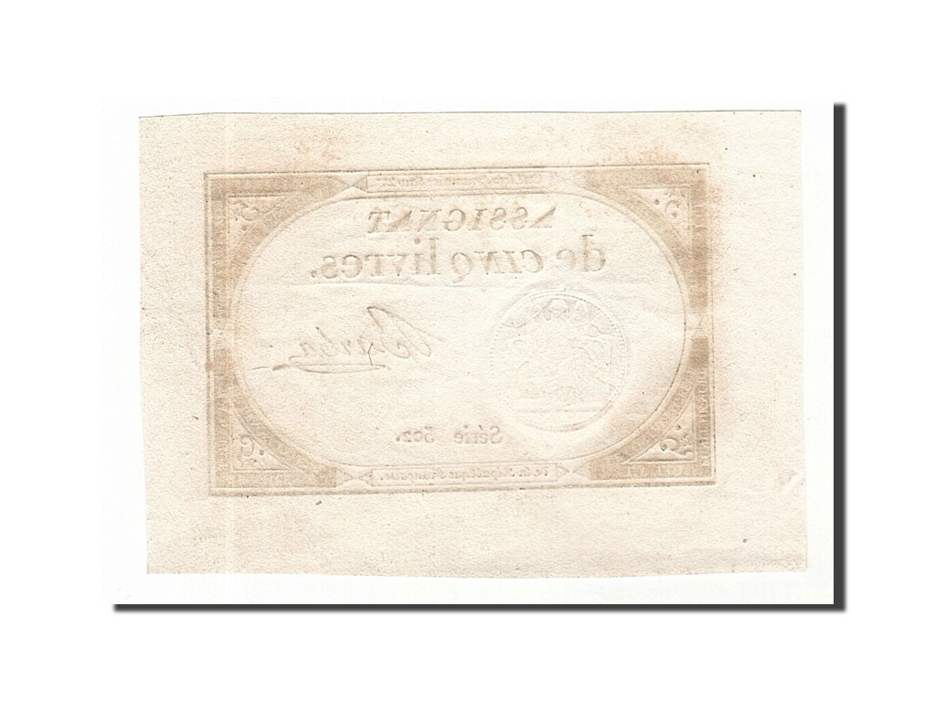 Banknote, France, 5 Livres, 1793, Barba, UNC(63), KM:A76, Lafaurie:171