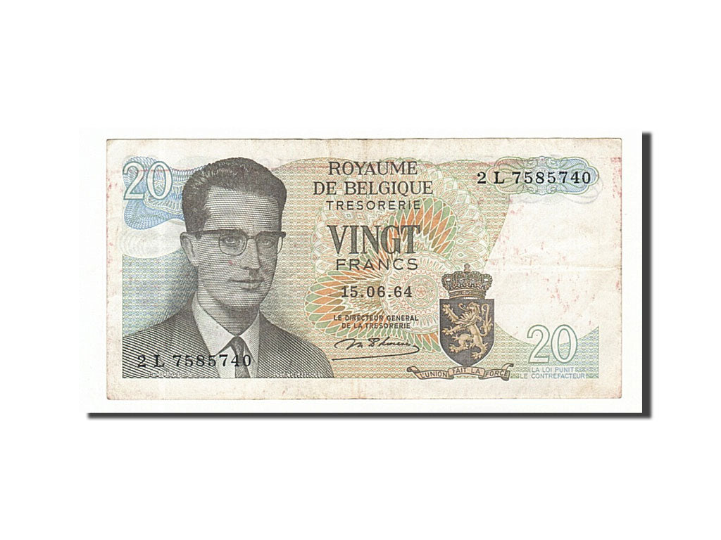 Banknote, Belgium, 20 Francs, 1964, 1964-06-15, EF(40-45)
