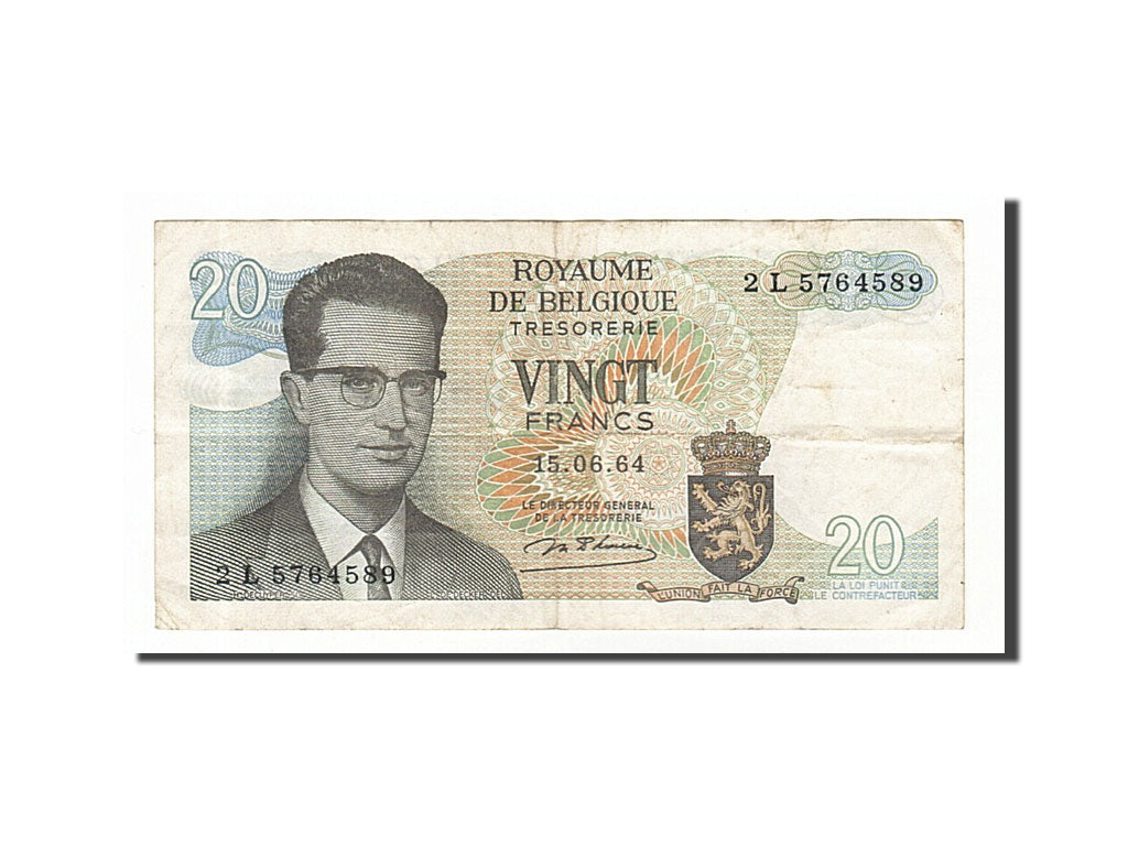 Banknote, Belgium, 20 Francs, 1964, 1964-06-15, EF(40-45)