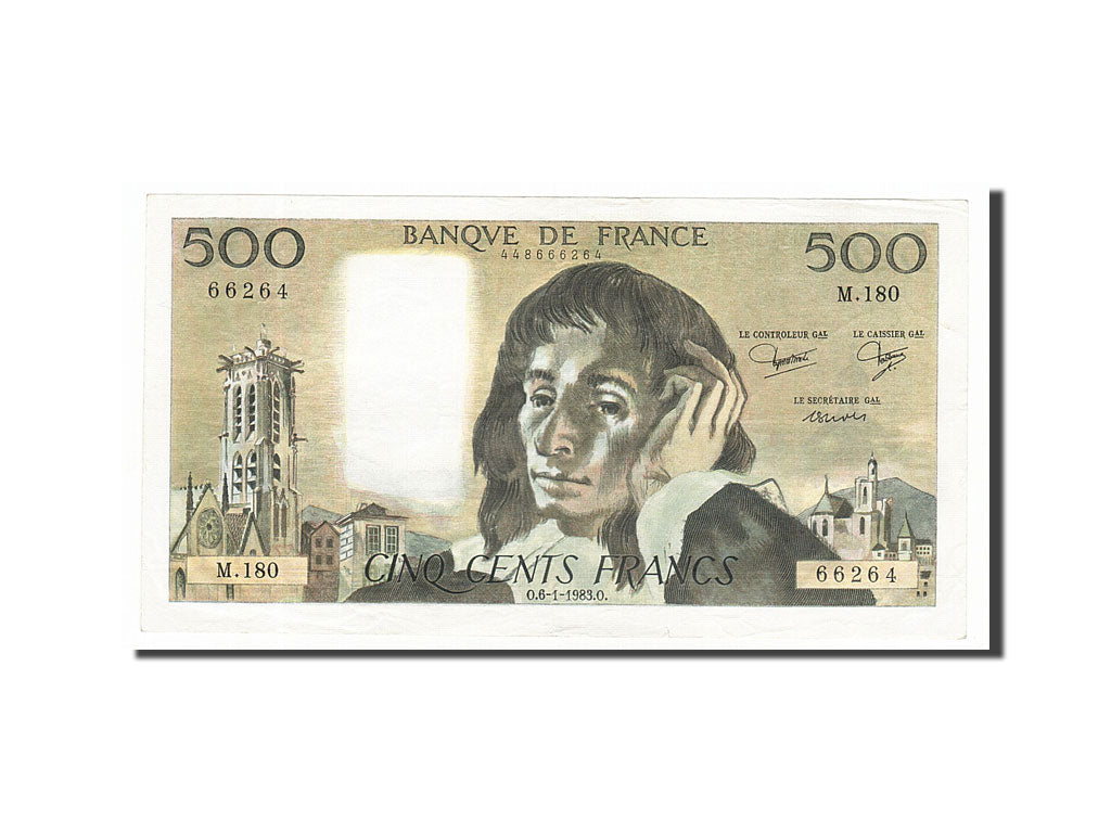 Banknote, France, 500 Francs, 500 F 1968-1993 ''Pascal'', 1983, 1983-01-06