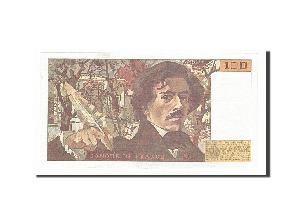 Biljet, Frankrijk, 100 Francs, 100 F 1978-1995 ''Delacroix'', 1984, NIEUW