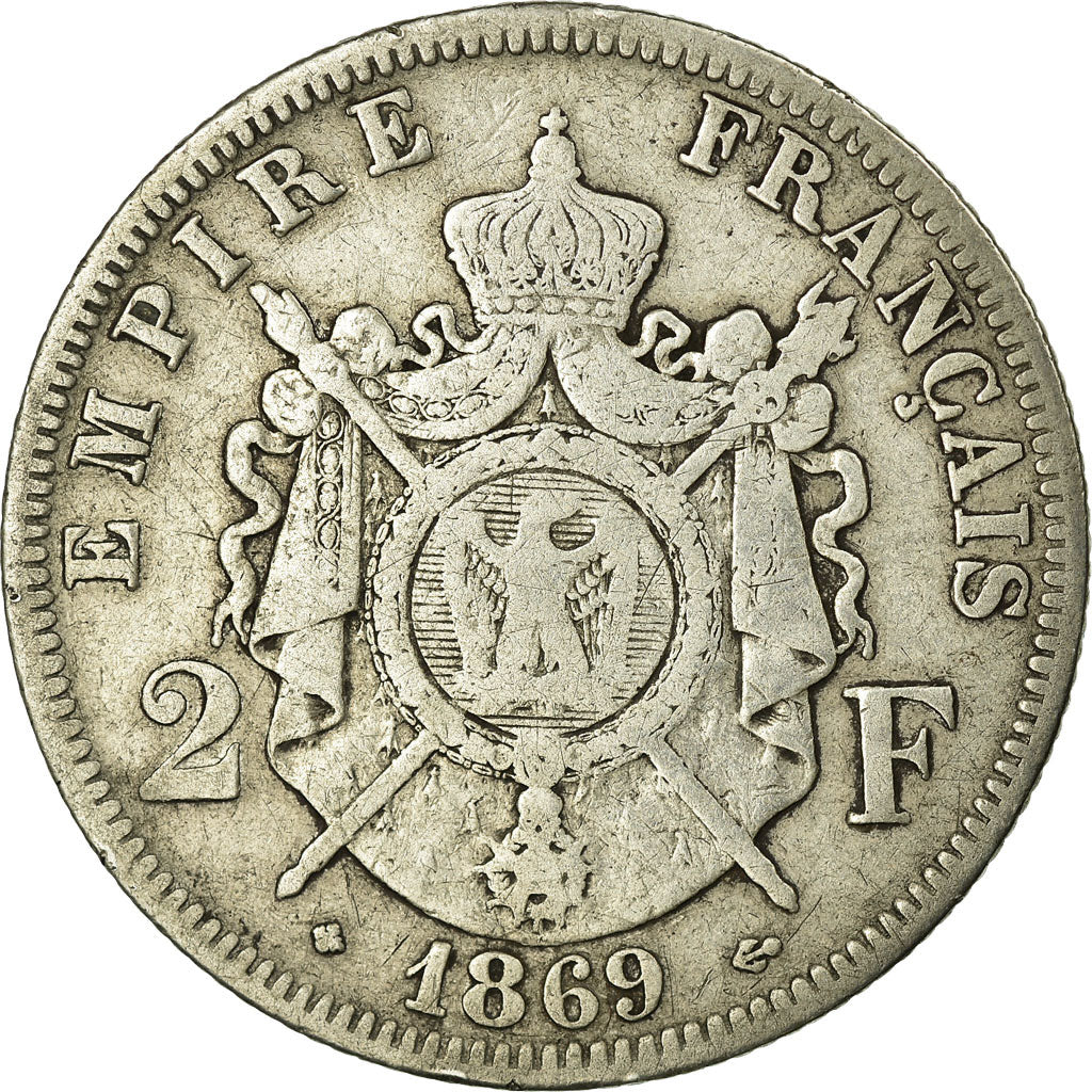 Münze, Frankreich, Napoleon III, Napoléon III, 2 Francs, 1869, Strasbourg, S