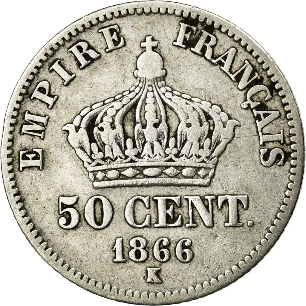 Coin, France, Napoleon III, Napoléon III, 50 Centimes, 1866, Bordeaux