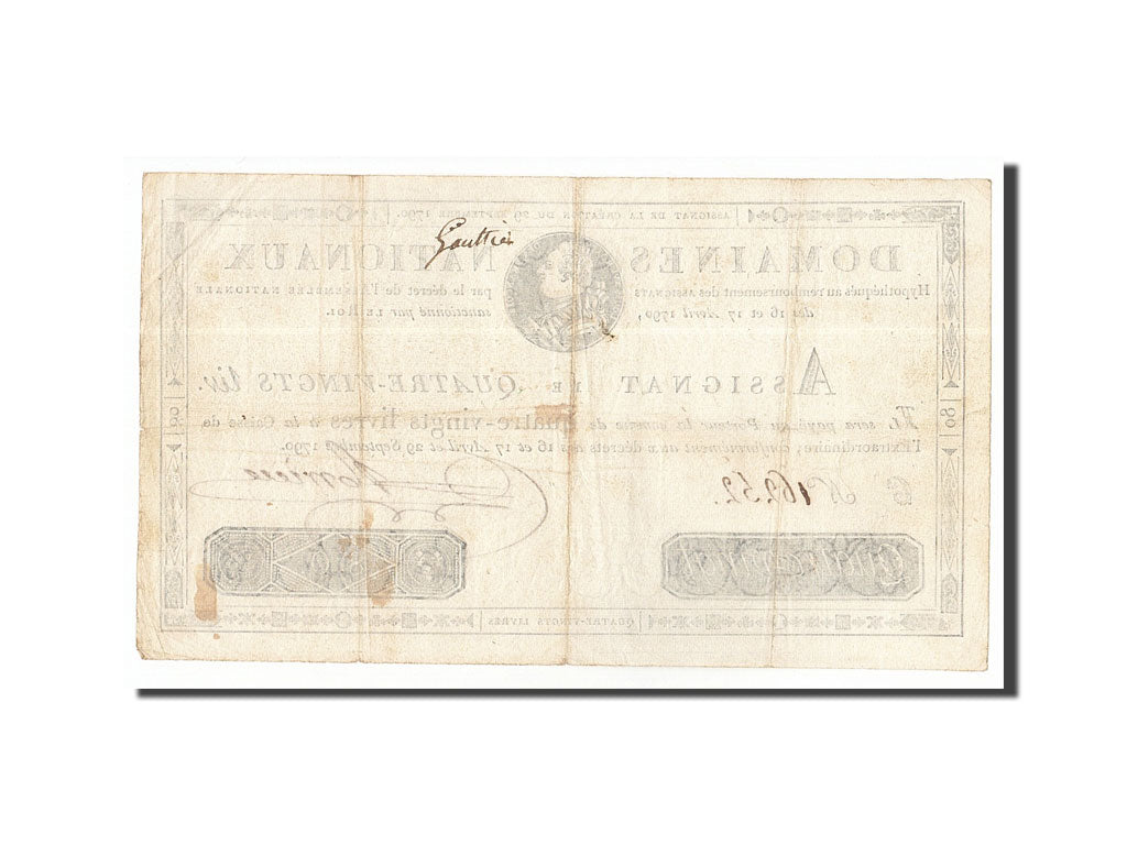 Francja, 80 Livres, 1790-09-29, C, AU(50-53)
