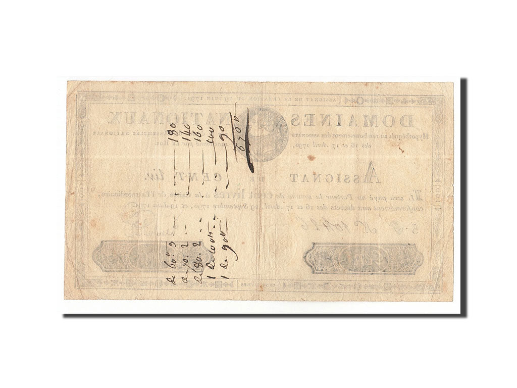Banknot, Francja, 100 Livres, 1791, Loiselet, 1791-06-19, AU(50-53), KM:A44A