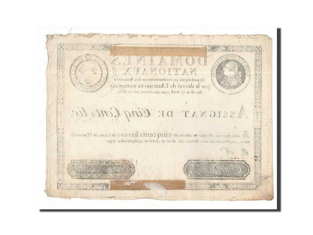 Banknote, France, 500 Livres, 1790, 1790-09-29, AU(50-53), KM:A40, Lafaurie:135