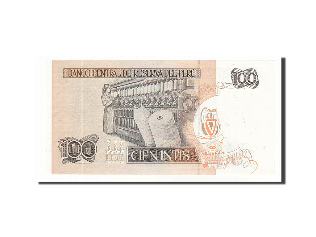 Banknote, Peru, 100 Intis, 1987, 1987-06-26, UNC(63)