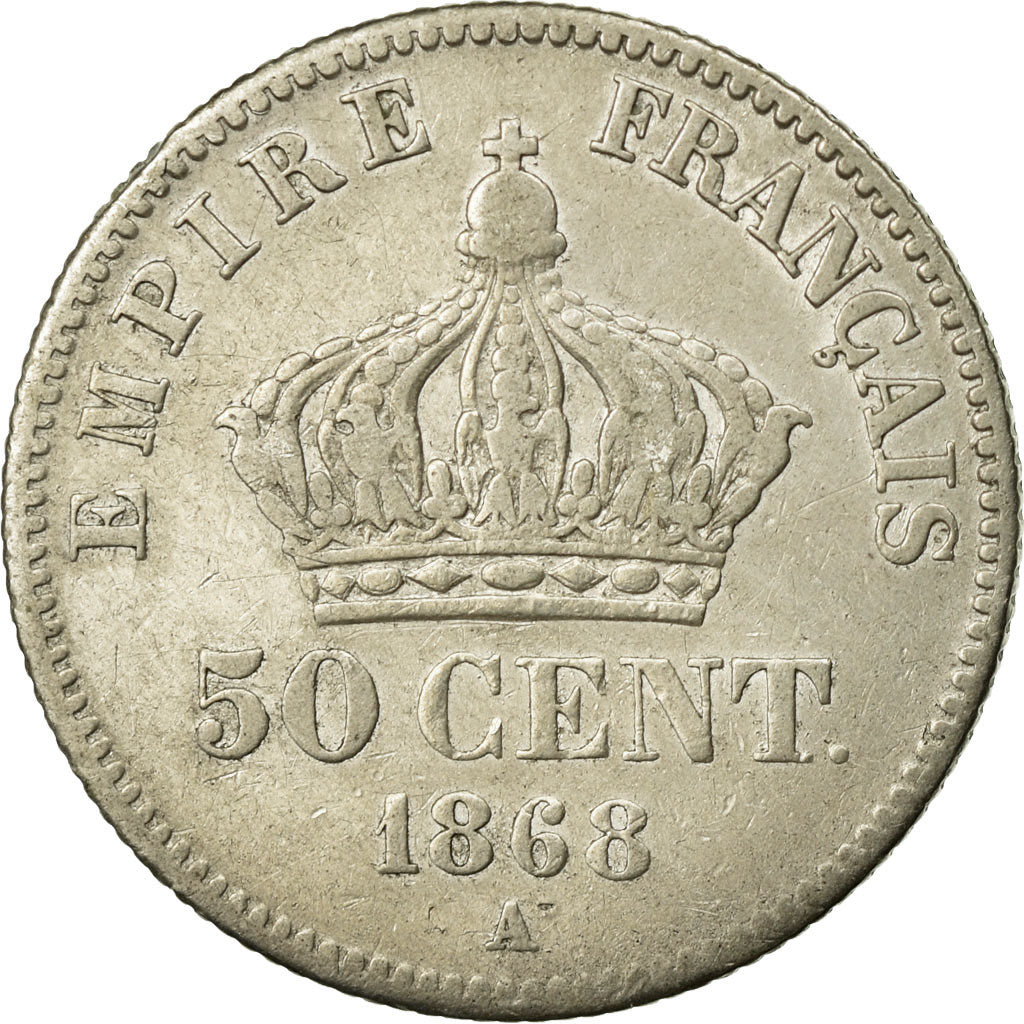 Coin, France, Napoleon III, Napoléon III, 50 Centimes, 1868, Paris, EF(40-45)
