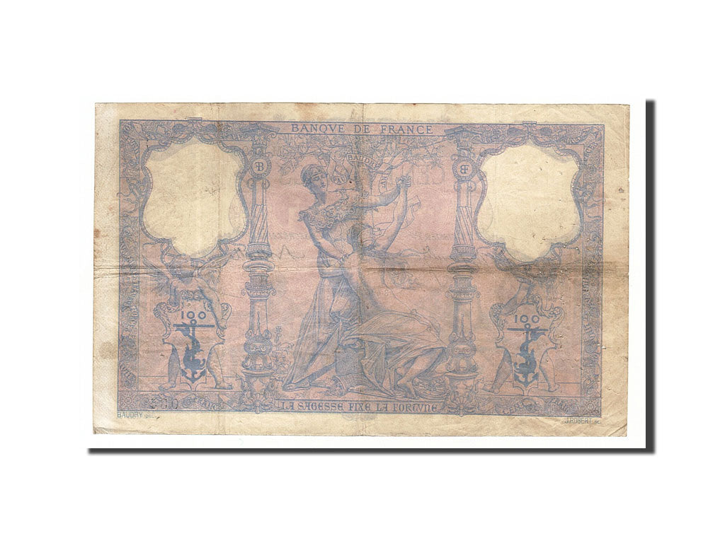 Geldschein, Frankreich, 100 Francs, 100 F 1888-1909 ''Bleu et Rose'', 1893