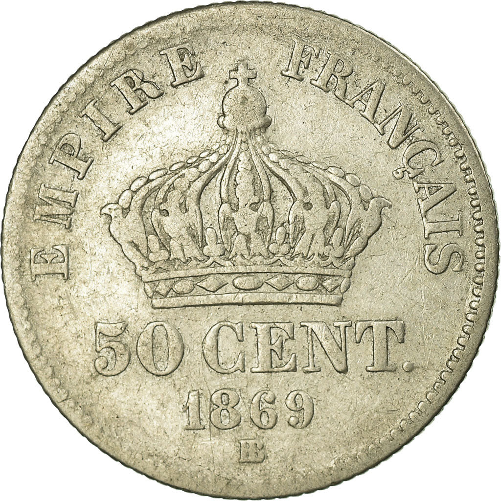 Coin, France, Napoleon III, Napoléon III, 50 Centimes, 1869, Strasbourg
