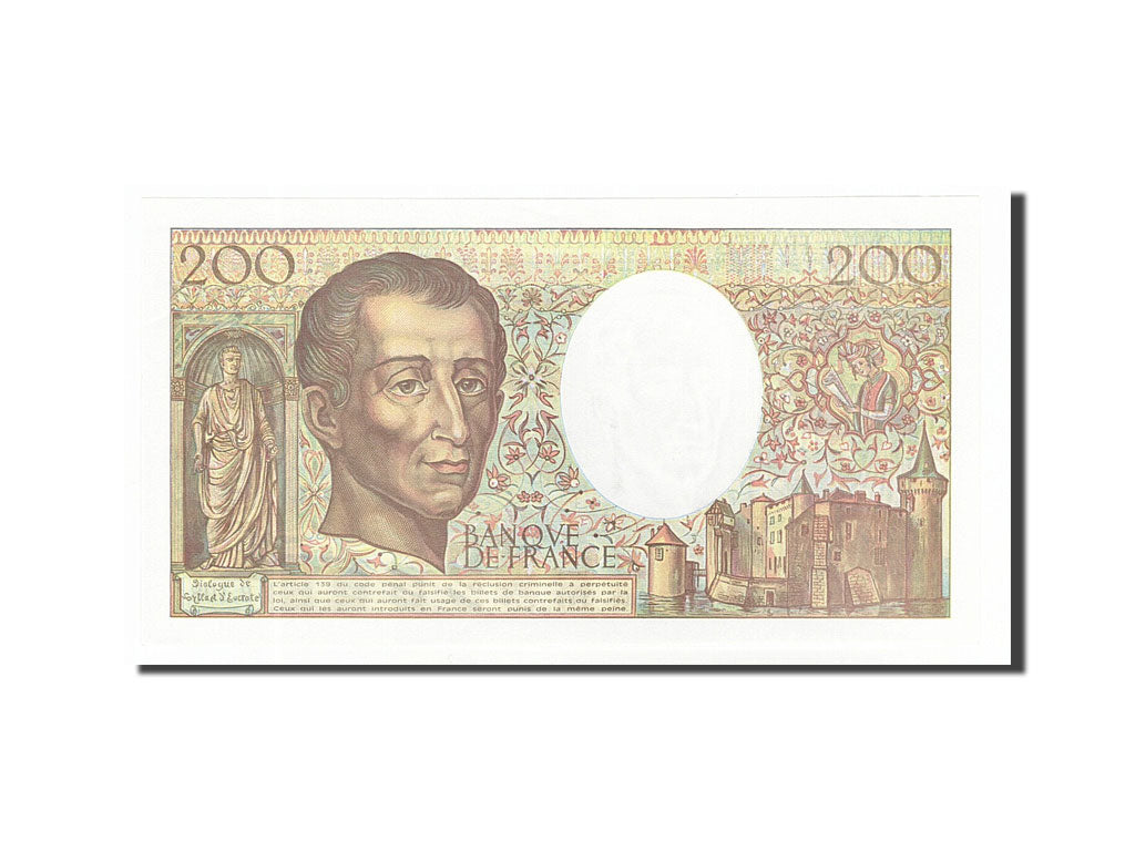 Banknote, France, 200 Francs, 200 F 1981-1994 ''Montesquieu'', 1992, UNC(63)
