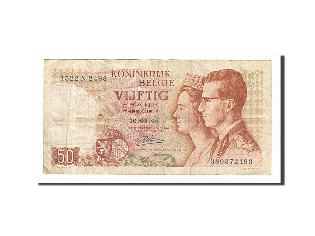 Banknote, Belgium, 50 Francs, 1966, 1966-05-16, VF(20-25)
