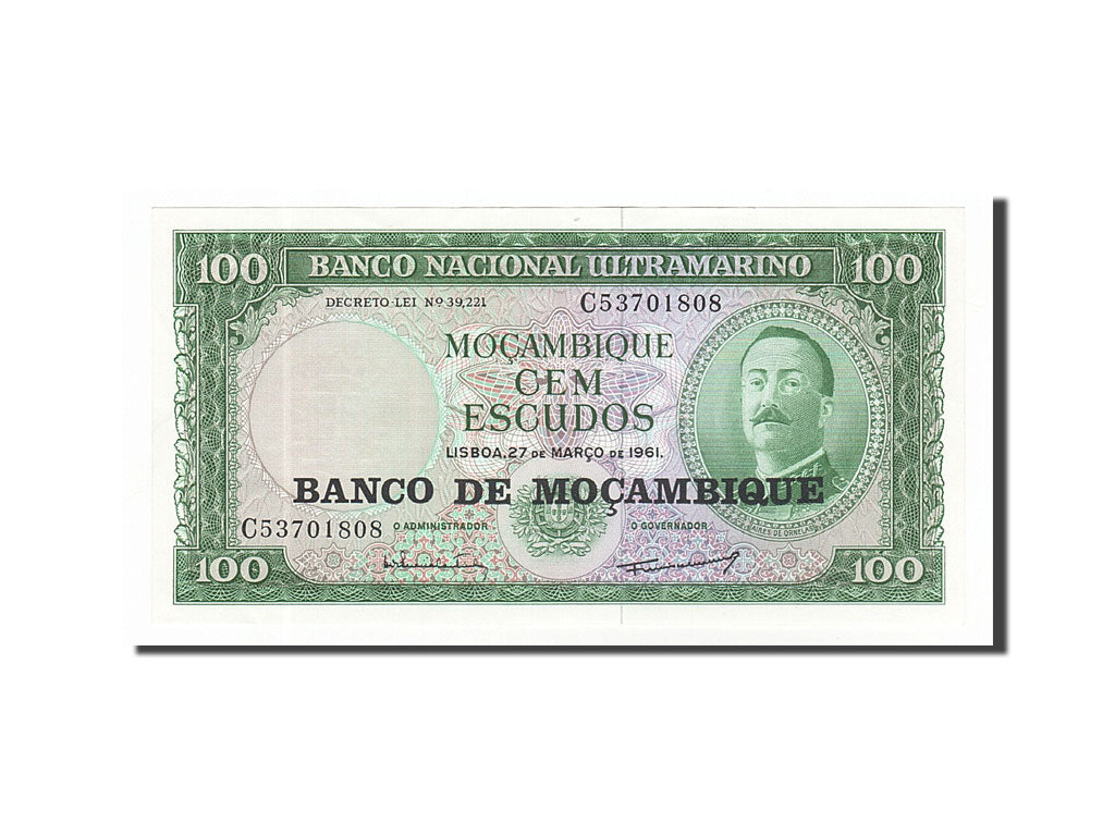 Biljet, Mozambique, 100 Escudos, 1961, 1961-03-27, SUP+