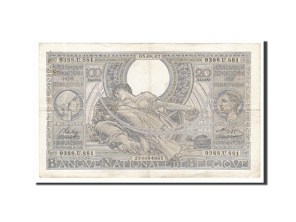 Belgio, 100 Francs-20 Belgas, 1942-08-05, BB