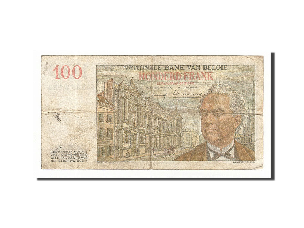 Banconote, Belgio, 100 Francs, 1959, 1959-02-23, MB