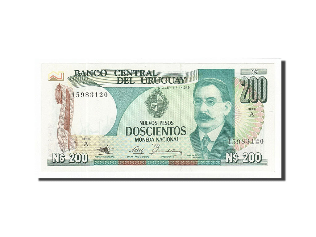 Banconote, Uruguay, 200 Nuevos Pesos, 1986, FDS