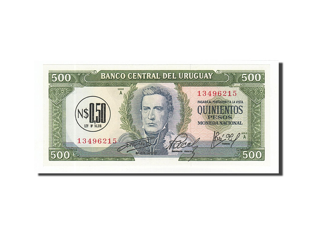 Billet, Uruguay, 0.50 Nuevo Peso on 500 Pesos, 1975, NEUF