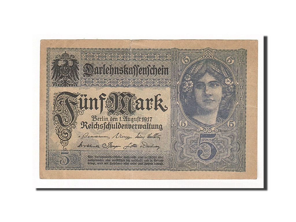 Geldschein, Deutschland, 5 Mark, 1917, 1923-08-01, SS