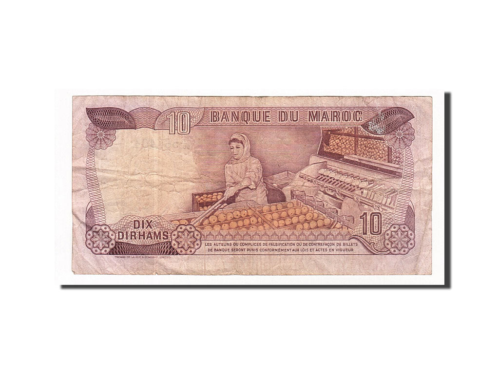 Geldschein, Marokko, 10 Dirhams, 1970, S