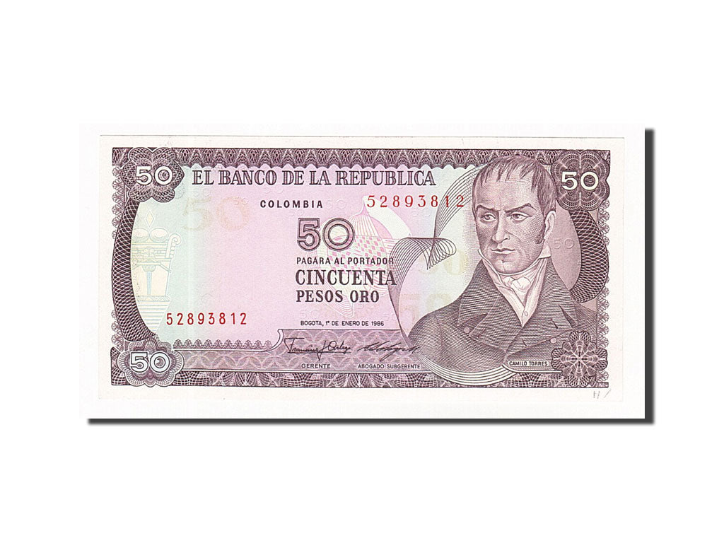 Banknote, Colombia, 50 Pesos Oro, 1986, 1986-01-01, UNC(65-70)