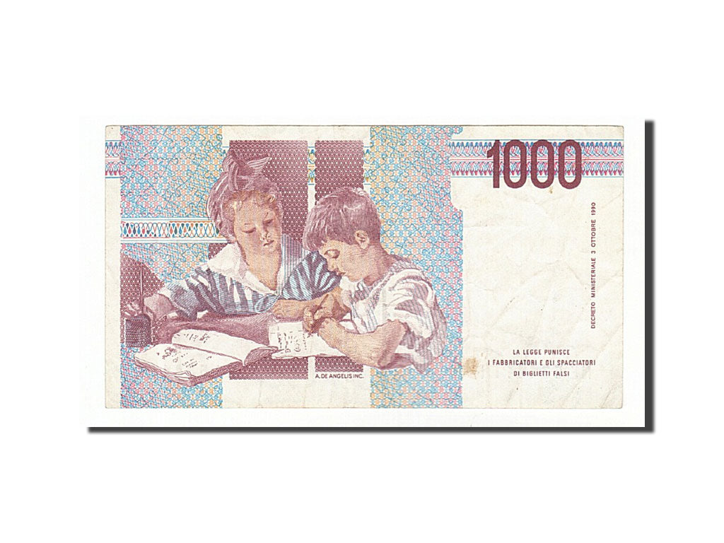 Banknote, Italy, 1000 Lire, 1990, 1990-10-03, EF(40-45)