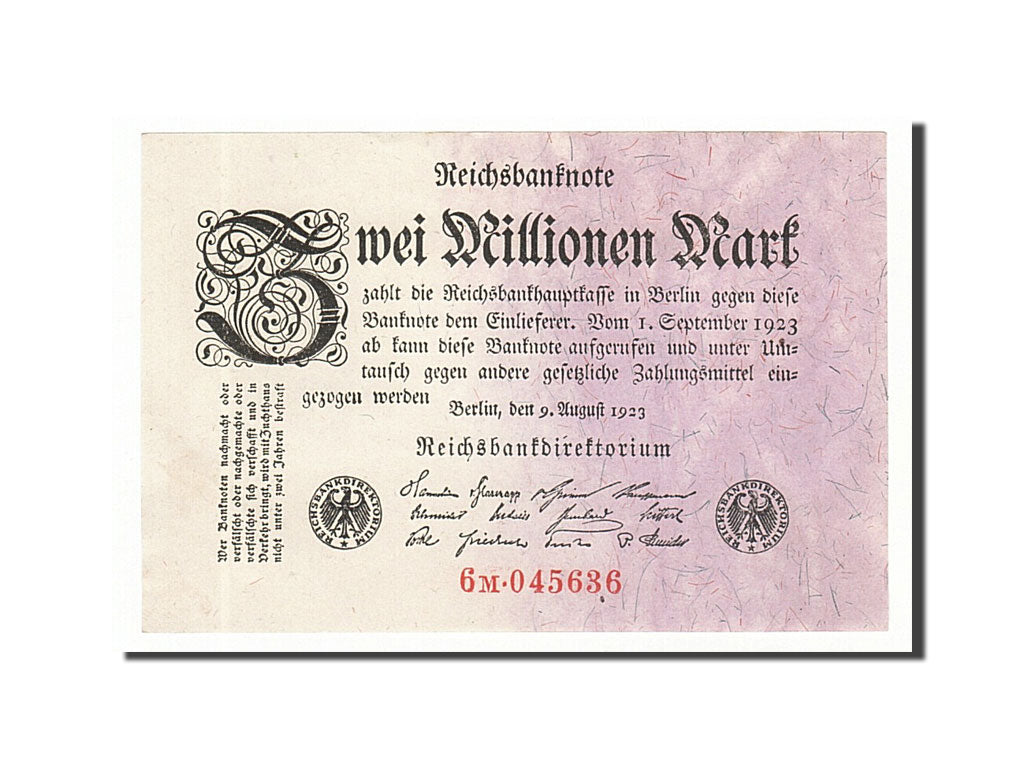 Banknote, Germany, 2 Millionen Mark, 1923, 1923-08-09, UNC(63)