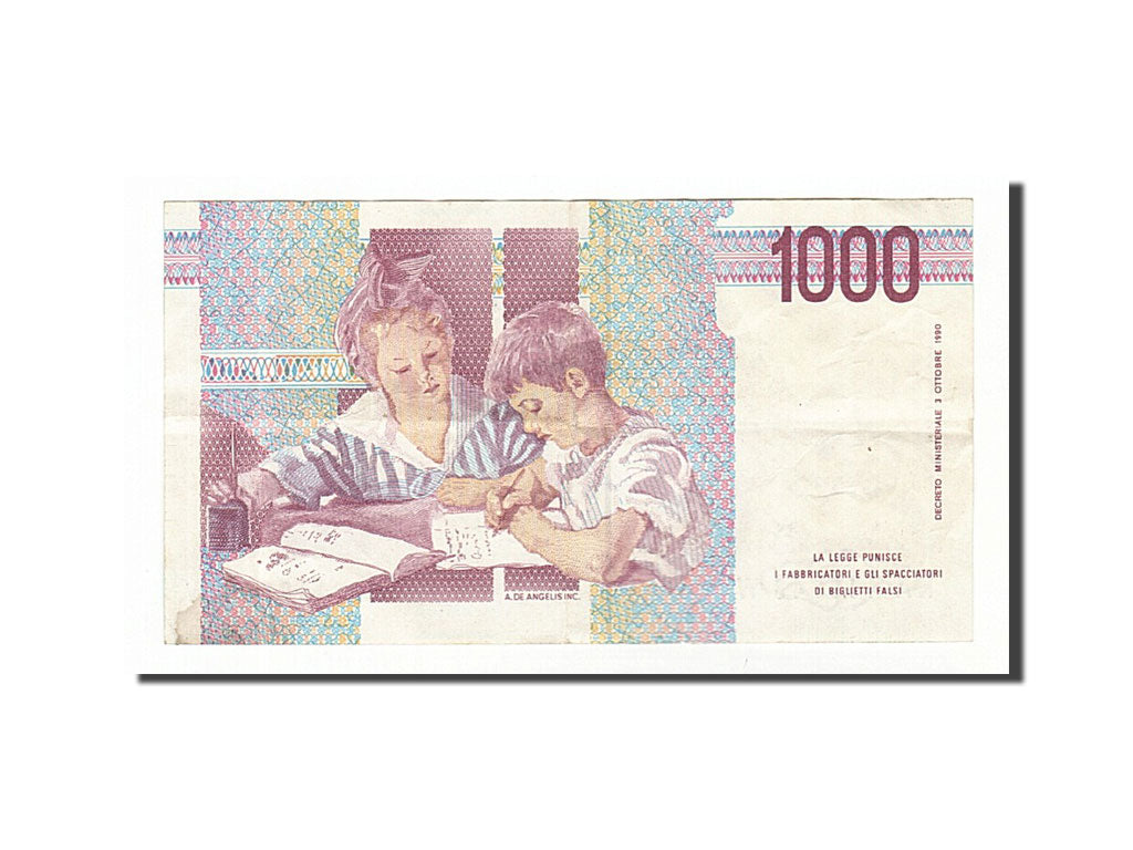 Banknote, Italy, 1000 Lire, 1990, 1990-10-03, VF(30-35)