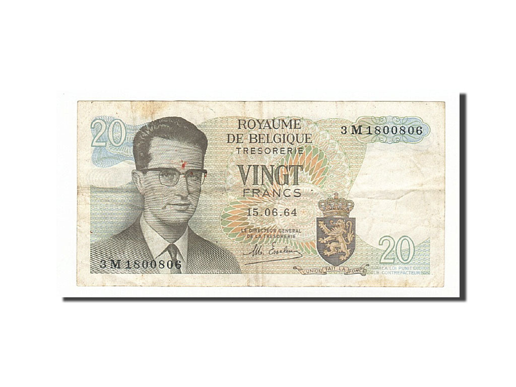 Banknote, Belgium, 20 Francs, 1964, 1964-06-15, VF(20-25)