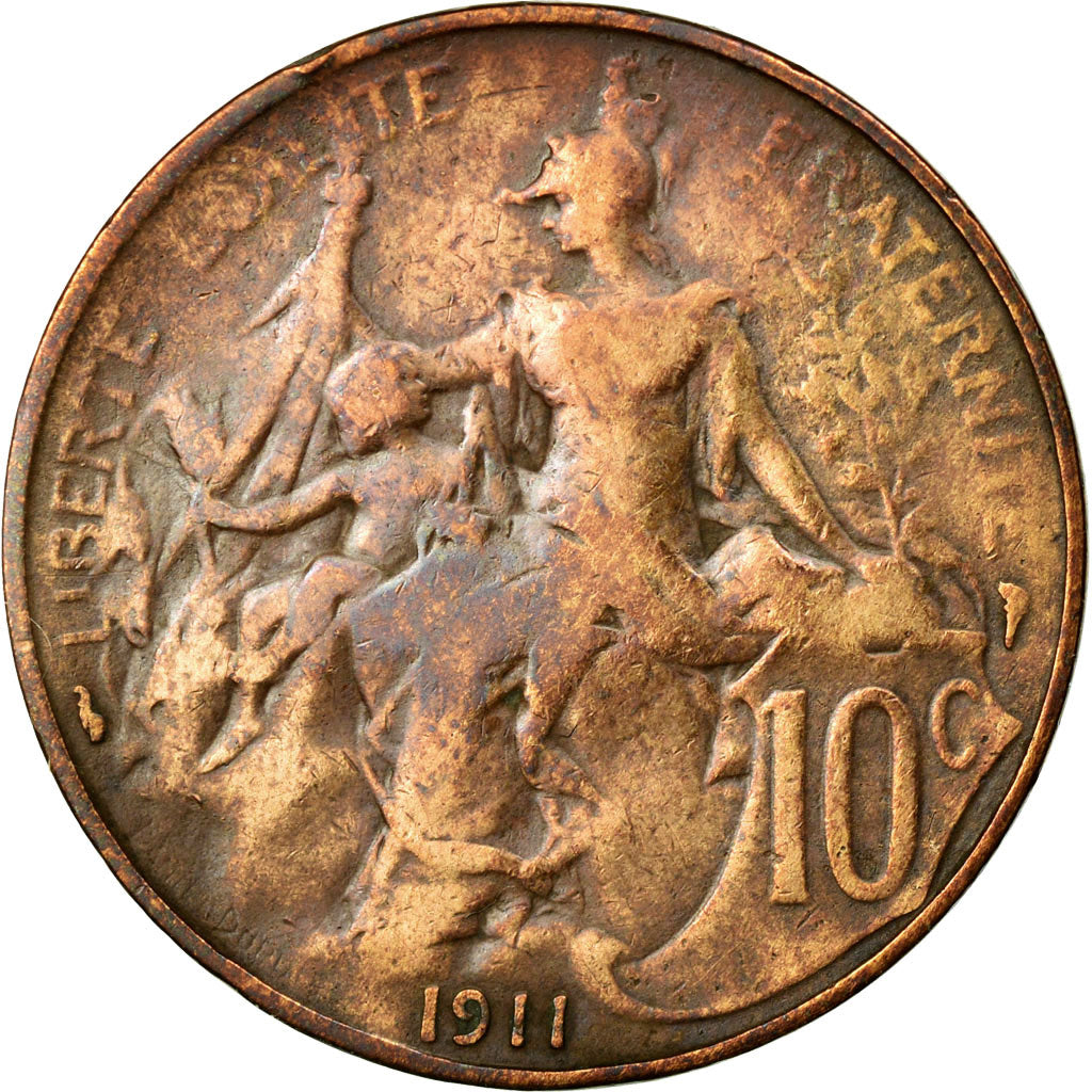 Coin, France, Dupuis, 10 Centimes, 1911, Paris, F(12-15), Bronze, KM:843