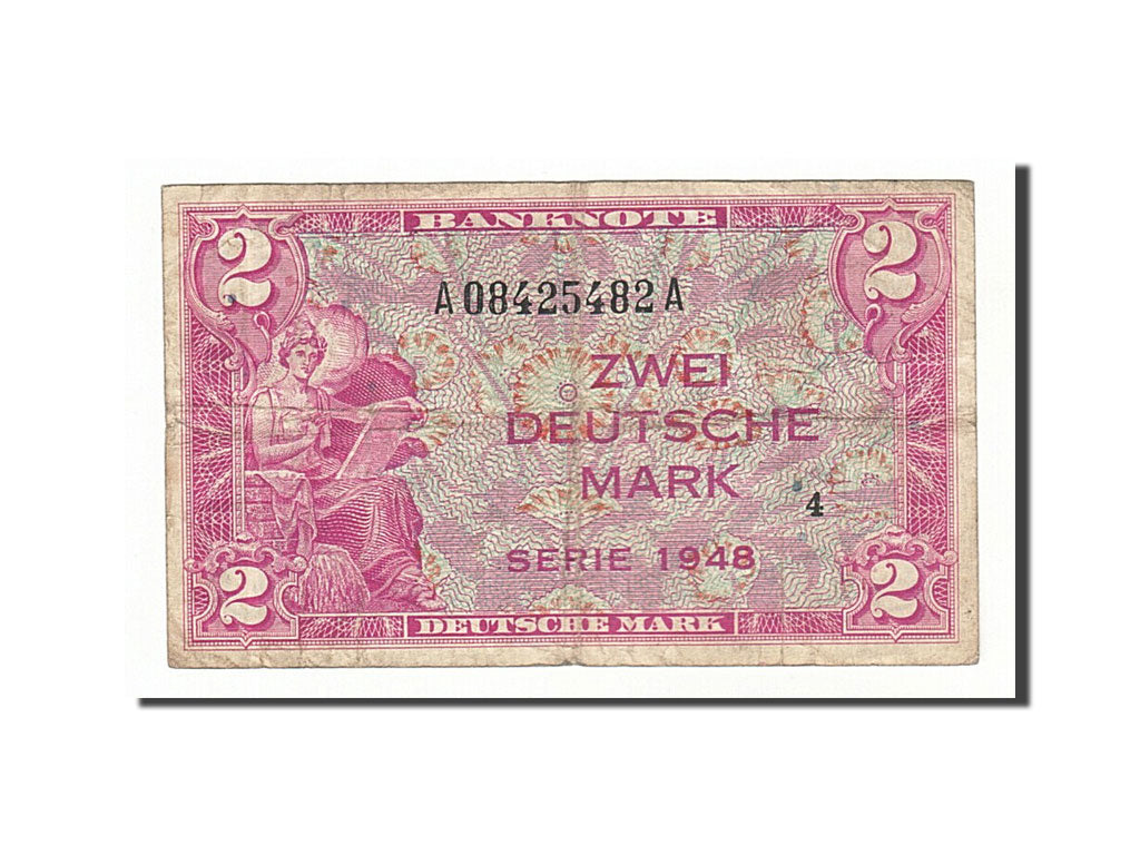 Banknote, GERMANY - FEDERAL REPUBLIC, 2 Deutsche Mark, 1948, VF(20-25)