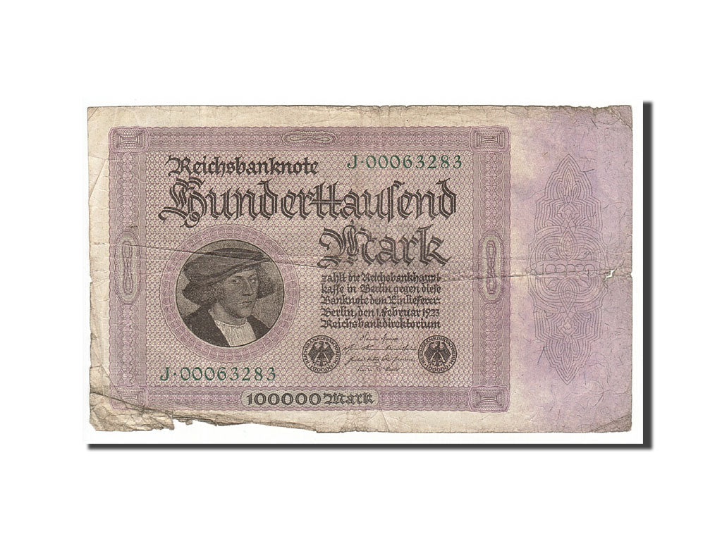 Banknote, Germany, 100,000 Mark, 1923, 1923-02-01, VG(8-10)