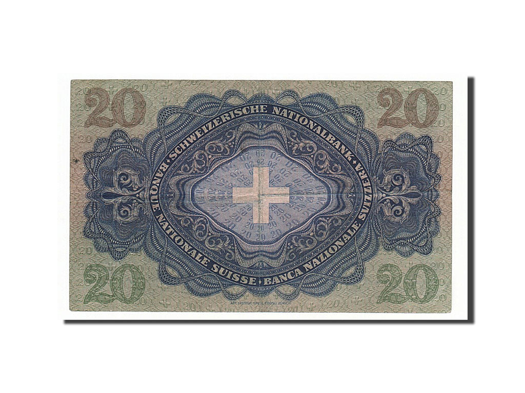 Billete, 20 Franken, 1947, Suiza, 1947-10-16, MBC