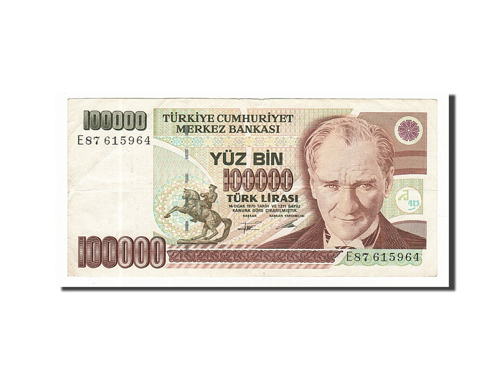 Banknote, Turkey, 100,000 Lira, 1991, EF(40-45)