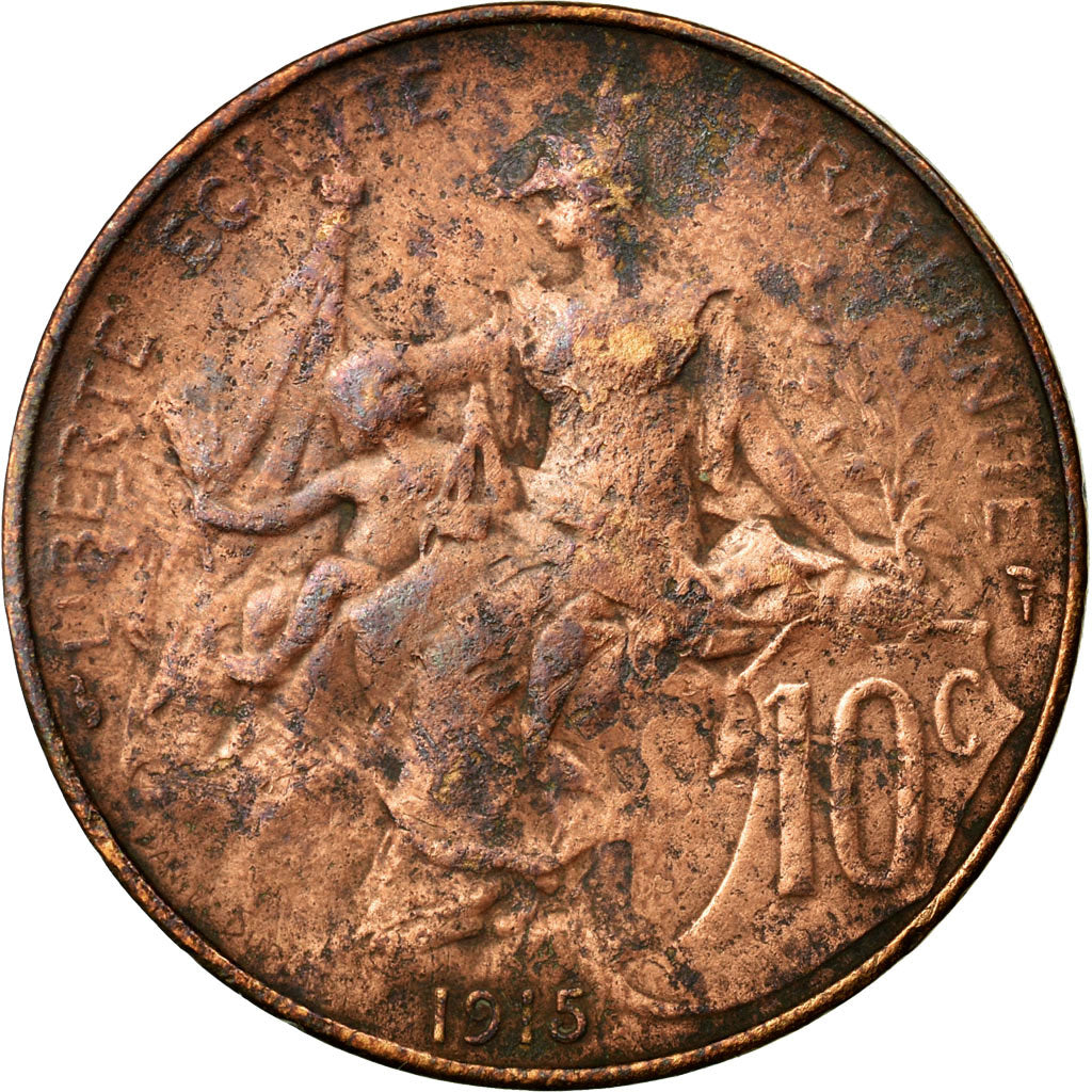 Munten, Frankrijk, Dupuis, 10 Centimes, 1915, Paris, ZF, Bronze, KM:843