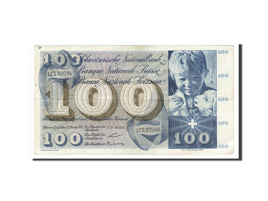 Geldschein, Schweiz, 100 Franken, 1956, 1956-10-25, SS