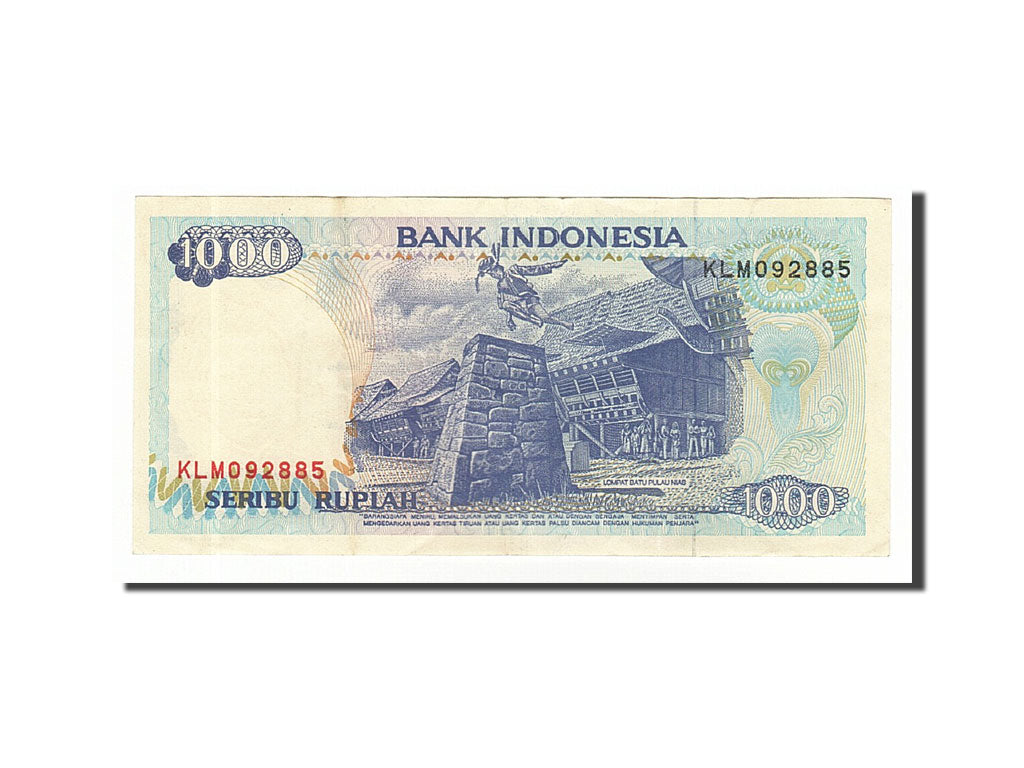 Banknot, Indonesia, 1000 Rupiah, 1992, AU(55-58)