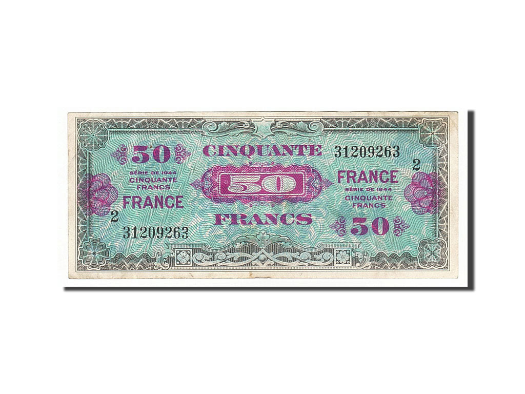 Biljet, Frankrijk, 50 Francs, 1945 Verso France, 1945, 1945-06-04, TTB